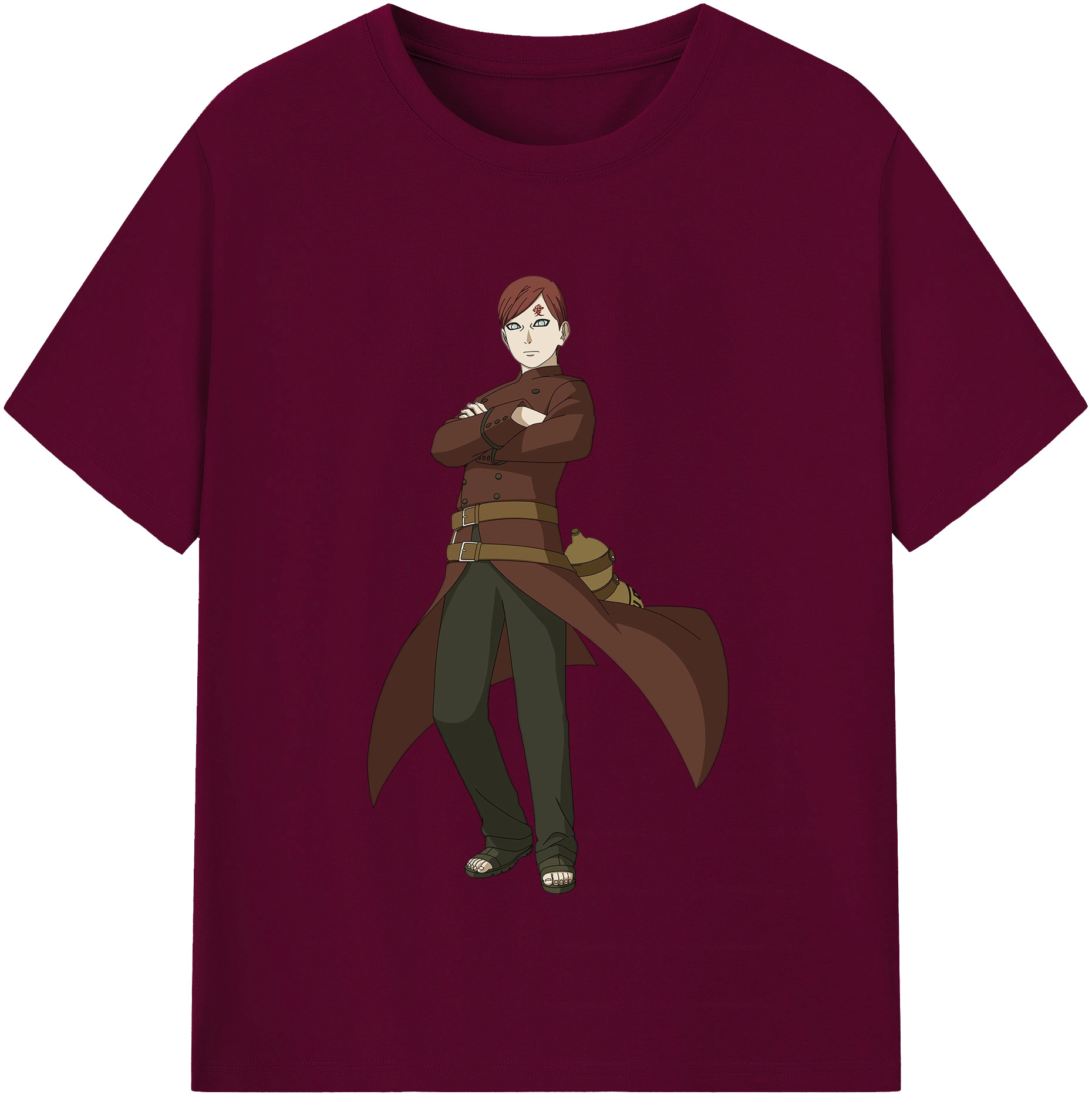 （画像用） NARUTO -ナルト- ガアラ Gaara レディースカジュアルプリントTシャツ（綿100％）